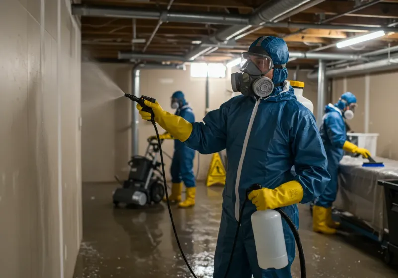 Basement Sanitization and Antimicrobial Treatment process in Bernardsville, NJ